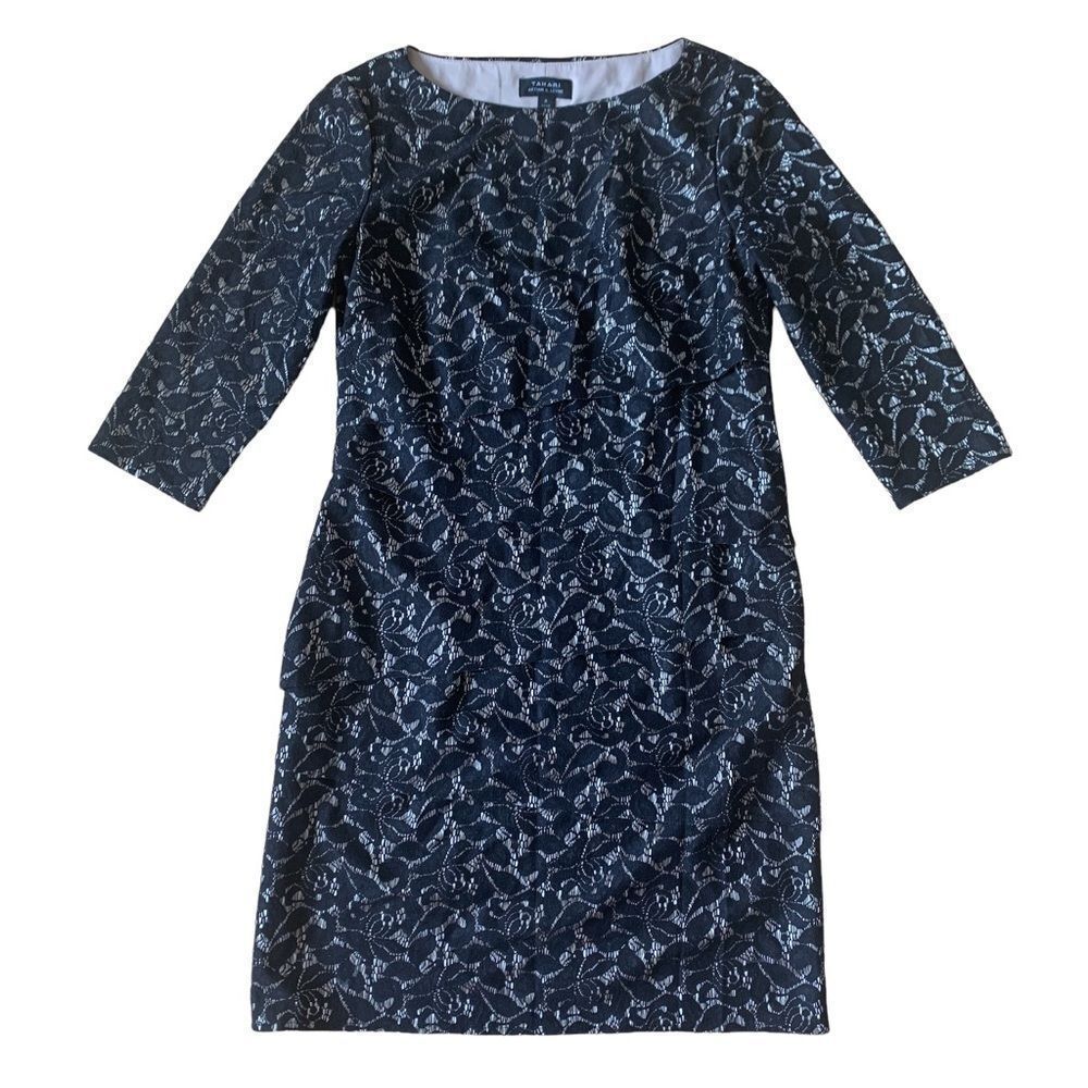 Black Tahari Dress Size 8